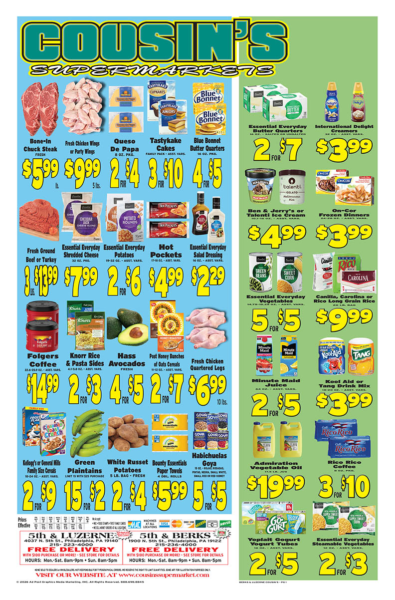 Cousin's Supermarkets ad circular preview